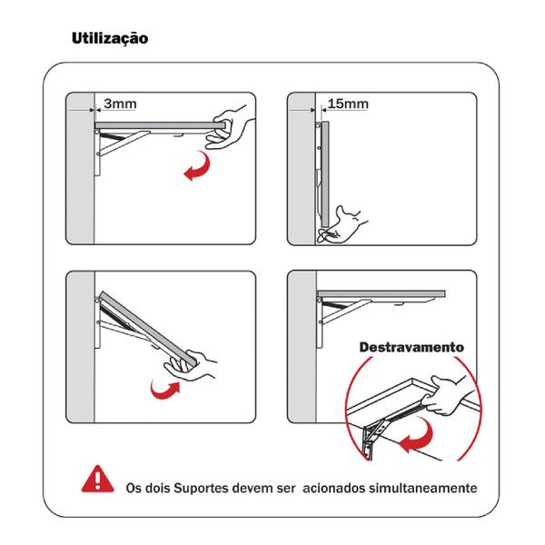 Imagem de Suporte Dobravel 500mm Branco - Hardt