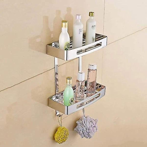 Suporte Duplo Inox Porta Shampoo Banheiro Box Gancho Prateleira Utensilios Organizaçao Casa Lavanderia Cozinha Resistente Multiuso - Ab.MIDIA Imagem de Suporte Duplo Inox Porta Shampoo Banheiro Box Gancho Prateleira Utensilios Organizaçao Casa Lavanderia Cozinha Resistente Multiuso
