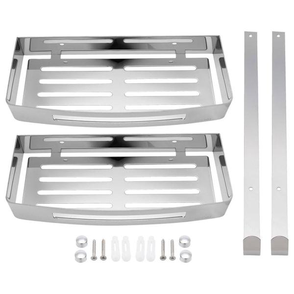 Suporte Duplo Inox Porta Shampoo Banheiro Box Gancho Prateleira Utensilios Organizaçao Casa Lavanderia Cozinha Resistente Multiuso - Ab.MIDIA Imagem de Suporte Duplo Inox Porta Shampoo Banheiro Box Gancho Prateleira Utensilios Organizaçao Casa Lavanderia Cozinha Resistente Multiuso