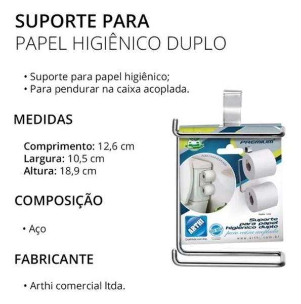 Imagem de Suporte Duplo Para Colocar Papel Higiênico No Banheiro 4142