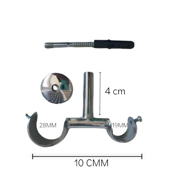 Imagem de Suporte duplo para teto 19/28mm varias cores