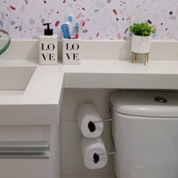 Suporte Duplo Porta Papel Higienico Caixa Acoplada Privada - Inter Imagem de Suporte Duplo Porta Papel Higienico Caixa Acoplada Privada