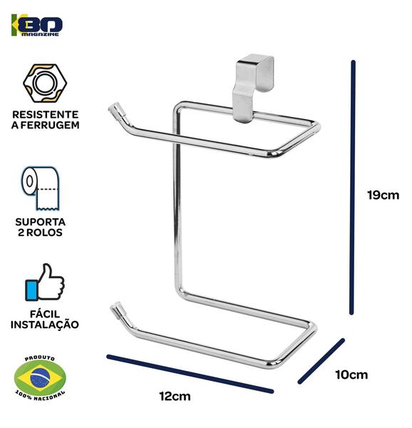 Imagem de Suporte Duplo Porta Papel Higiênico Caixa Descarga Acoplada - STOLF
