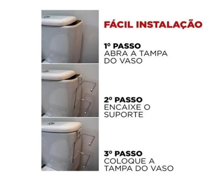 Imagem de Suporte Duplo Porta Papel Higiênico Caixa Descarga Acoplada - STOLF