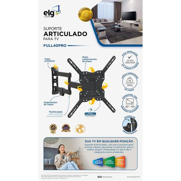 Imagem de Suporte ELG Articulado De Parede Para Tv 26 A 65 - ELG