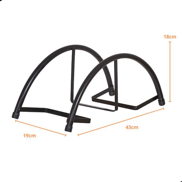 Imagem de Suporte Enrolador Mangueira Meia Lua Reforçado Ferro Preto