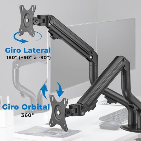 Imagem de Suporte Ergonômico Articulado de Mesa para 2 Monitores De 17" a 32" FT-445MG2 - Fixatek