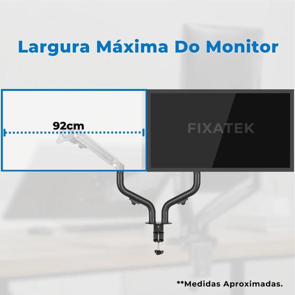 Imagem de Suporte Ergonômico Articulado de Mesa para 2 Monitores De 17" a 32" FT-445MG2 - Fixatek