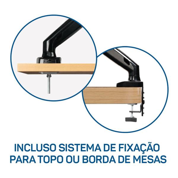 Imagem de Suporte Ergonômico Articulado p/ 1 Monitor até 35"