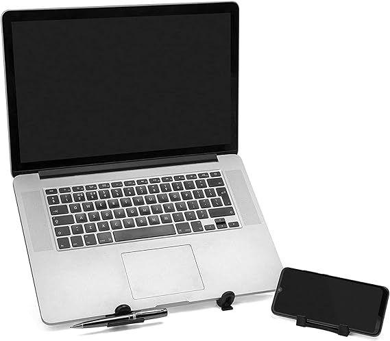 Imagem de Suporte Ergonômico Notebook Dobrável Base com Portas Caneta e Celular