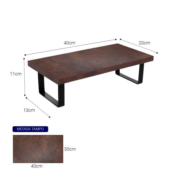 Imagem de Suporte Ergonômico Para Monitor Grande MDF Decorativo 20x40cm