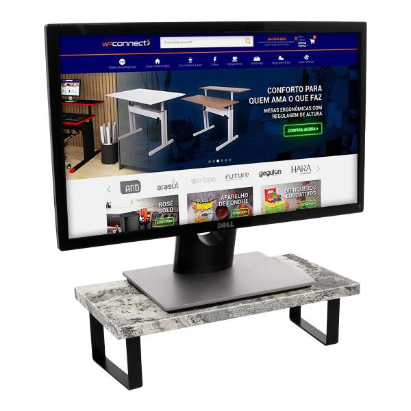 Imagem de Suporte Ergonômico Para Monitor Grande MDF Mármores 20x40cm