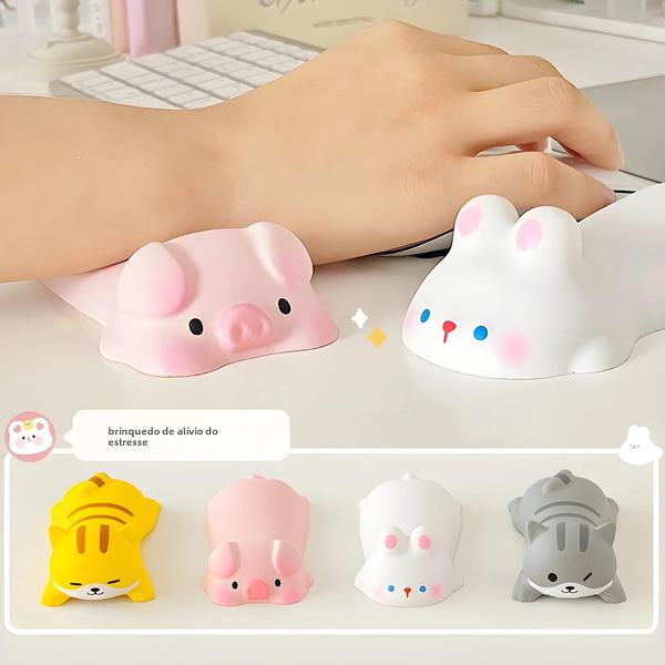 Imagem de Suporte Ergonômico para Pulso Kawaii - Mouse Pad para Computador e Laptop