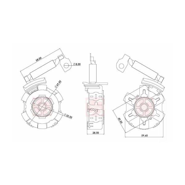 Imagem de Suporte escova Bosch 12V VW Polo Golf Bora =1.