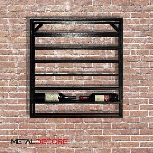 Suporte Estilo Industrial Suspenso Adega Para Garrafas De Vinho Prático e Moderno Design Elegante - METAL DECORE Imagem de Suporte Estilo Industrial Suspenso Adega Para Garrafas De Vinho Prático e Moderno Design Elegante