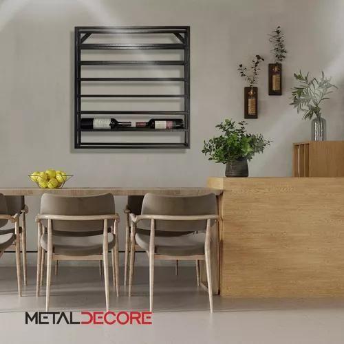 Suporte Estilo Industrial Suspenso Adega Para Garrafas De Vinho Prático e Moderno Design Elegante - METAL DECORE Imagem de Suporte Estilo Industrial Suspenso Adega Para Garrafas De Vinho Prático e Moderno Design Elegante
