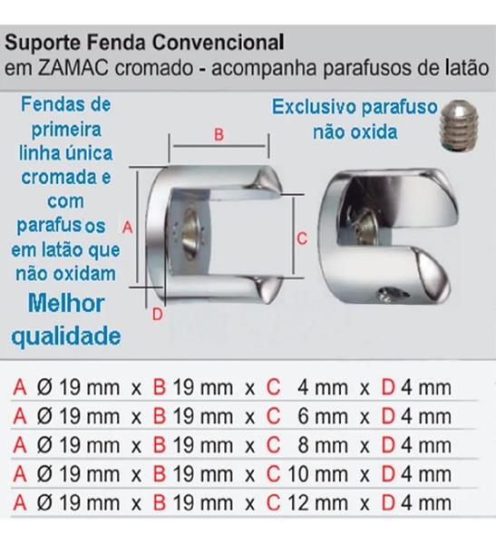 Imagem de Suporte fenda 12mm 10 peças