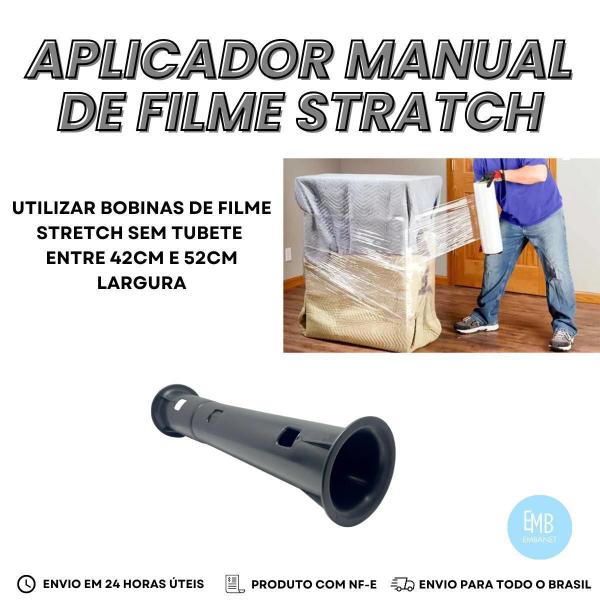 Imagem de Suporte Filmete Stretch Sem Tubete Aplicador Manual - 30Unds