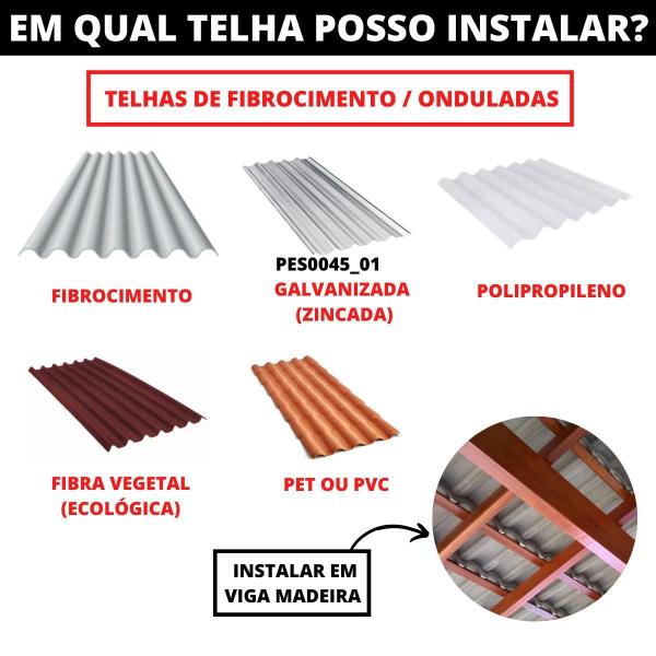 Imagem de Suporte Fixa Linha C Placa Painel Solar Telha Fibro Madeira