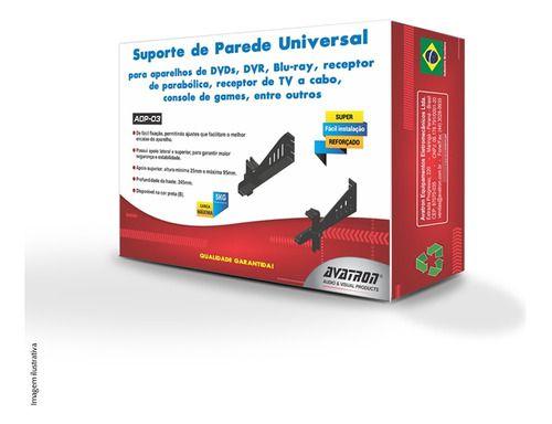 Suporte Fixo De Parede Para Dvd, Blu-ray, Dvr Video Game - AVATRON Imagem de Suporte Fixo De Parede Para Dvd, Blu-ray, Dvr Video Game