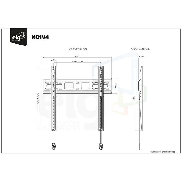 Imagem de Suporte Fixo De Parede Para TVs De 32 A 65 Polegadas N01V4 ELG