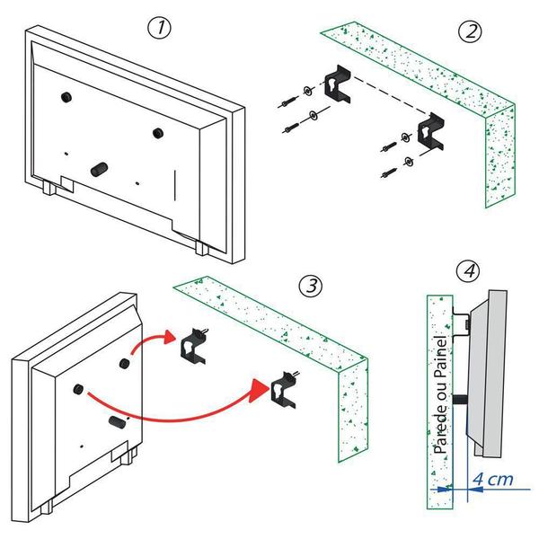 Imagem de Suporte Fixo Para Parede Para Tv 4K Ultra Hd Samsung Led 55