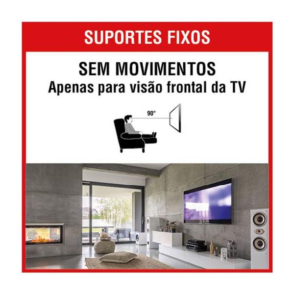 Imagem de Suporte fixo para TV até 85 polegadas ou 60kg - SBRP1600 - Brasforma