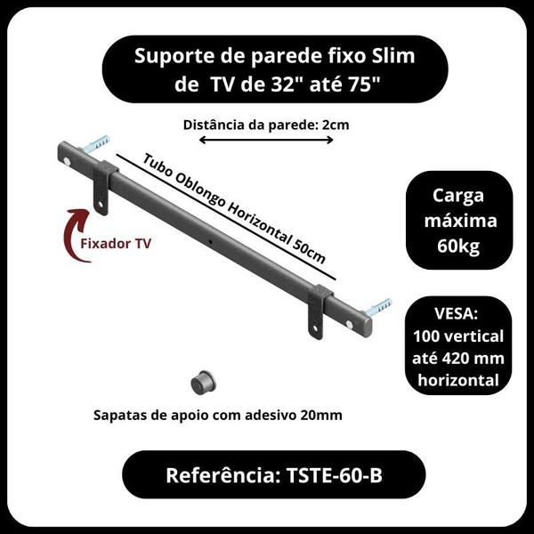 Imagem de Suporte Fixo Para TV de 32" a 75" - SLIM