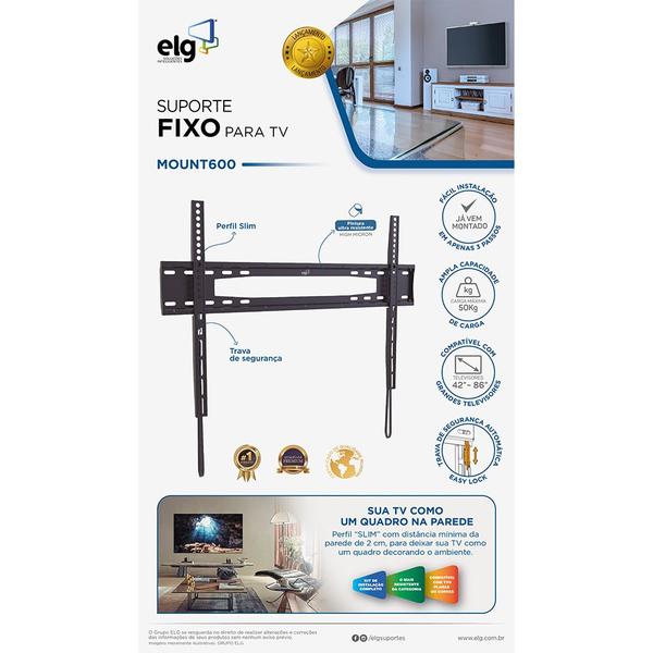 Imagem de Suporte Fixo Para Tv de 32'' a 86'' Até 50kg VESA 600 - ELG