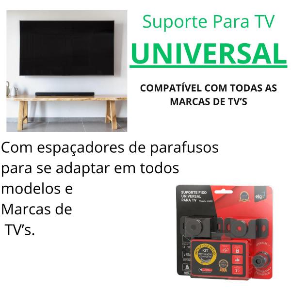 Imagem de Suporte Fixo Para TV de Parede Painel universal 14" A 100" ELG