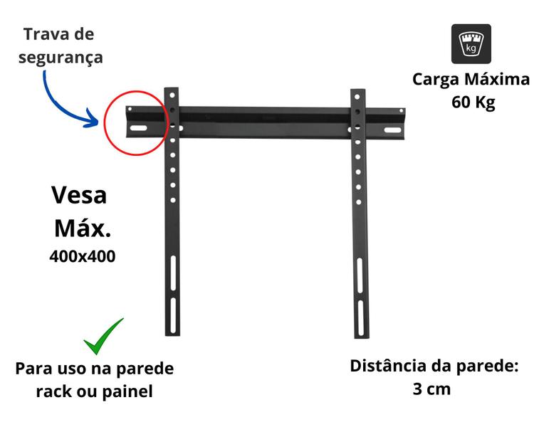 Imagem de Suporte fixo TV Grande LCD LED Universal Ultra Slim 23 à 66