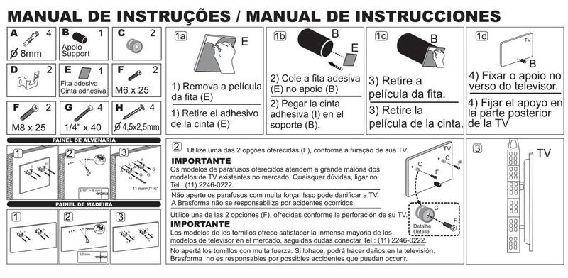 Imagem de Suporte Fixo Universal de TV de 10 a 100 Polegadas SBRU750