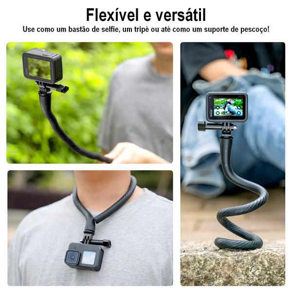 Imagem de Suporte Flexível Ajustável 360 para Câmeras GoPro e Similares