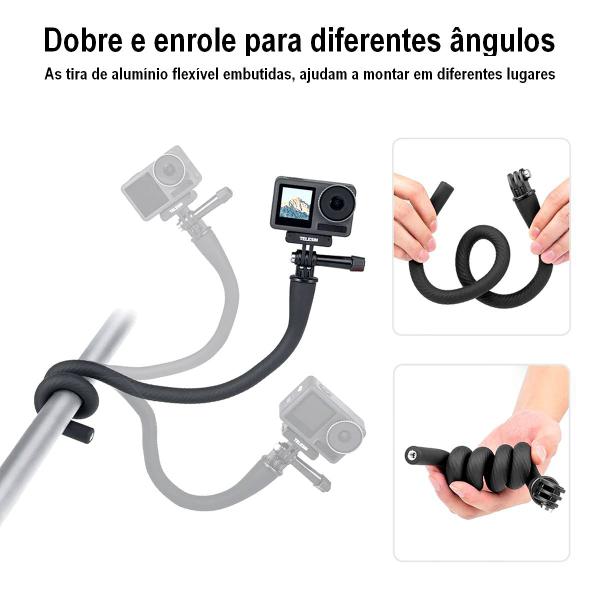 Imagem de Suporte Flexível Ajustável 360 para Câmeras GoPro e Similares