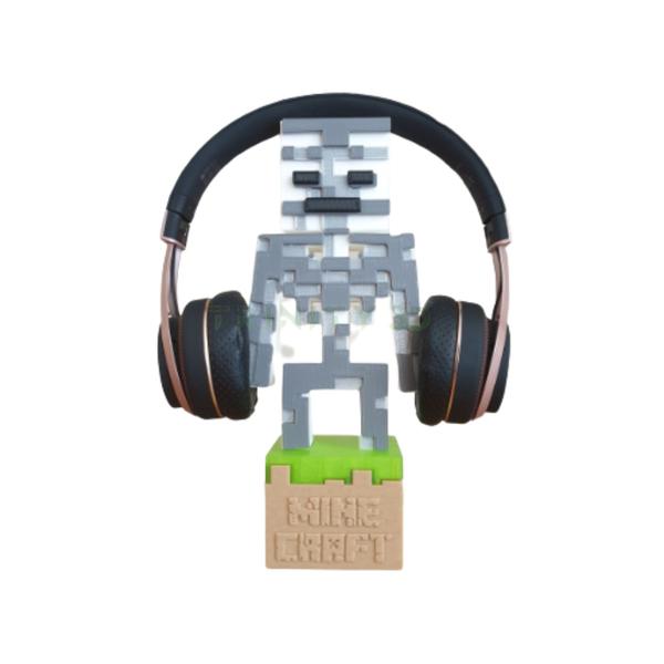 Imagem de Suporte Fone Headset headphone Mesa Tema Minecraft Esqueleto