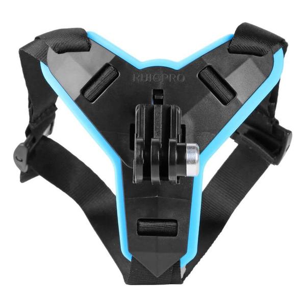 Imagem de Suporte frontal ajustável para capacete moto bicicleta compatível com GoPro, SJCAM, DJI Action e câmeras esportivas