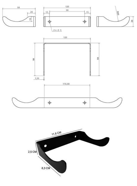 Imagem de Suporte Garrafa De Vinho Para Parede Slim Adega Vertical