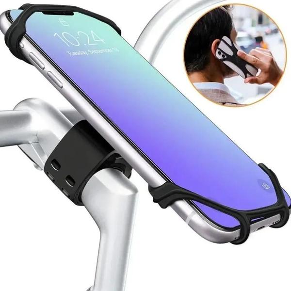 Imagem de Suporte Giratório de Silicone 360° para Celular - Universal para Bicicleta