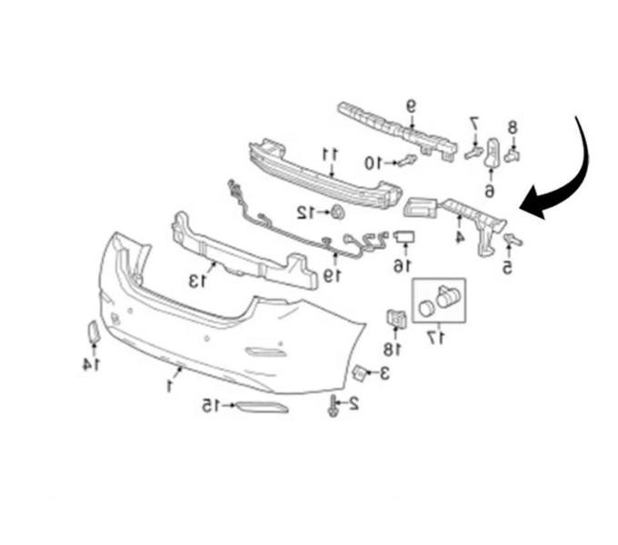 Imagem de Suporte Guia Parachoque Traseiro Cruze Sedan 17 18 19 20 21 22 Lado Direito