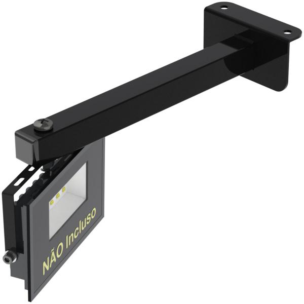 Imagem de Suporte Haste De Refletor Led Fachada 20 CM Preto Base L