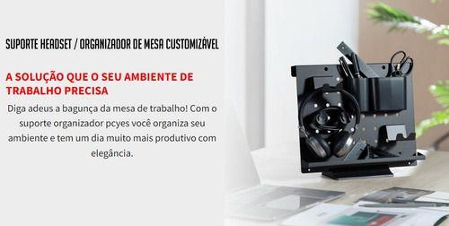 Imagem de Suporte Headset/organizador De Mesa Customizavel Preto Pcyes