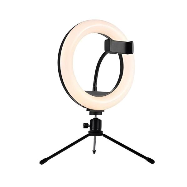 Imagem de Suporte Iluminador 20cm LED Ring Light Luz Celular Fotografia Filmagens Maquiadores 8" polegadas USB Mini Tripé