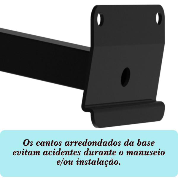 Imagem de Suporte Inclinação Haste De Refletor Led Parede Fachada Banner Base Inclinada 100 Cm Preto