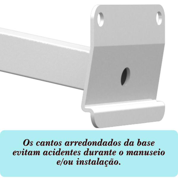 Imagem de Suporte Inclinação Haste De Refletor Led Parede Fachada Banner Base Inclinada 20 Cm Branco