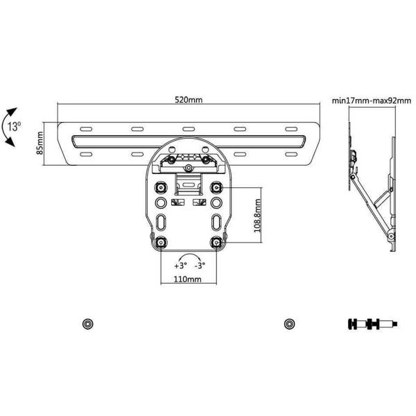 Imagem de Suporte Inclinável para TV QLED 49 a 65" Brasforma SBRP13Q