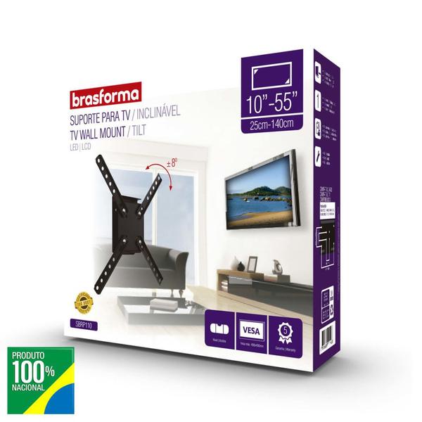 Imagem de Suporte Inclinavel TV LED LCD Plasma 3D Smart TV 10 a 55 Polegadas Brasforma SBRP110