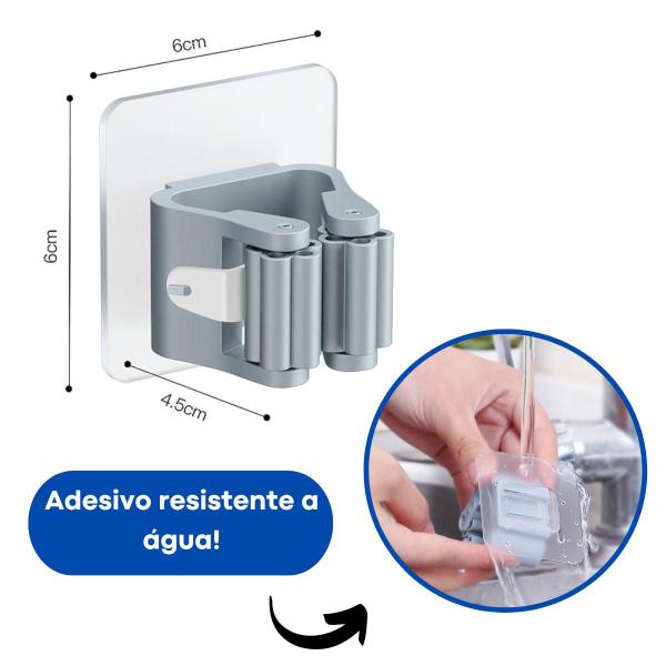 Imagem de Suporte Individual Para Vassoura e Rodo Kit Lavanderia com 7 unidades