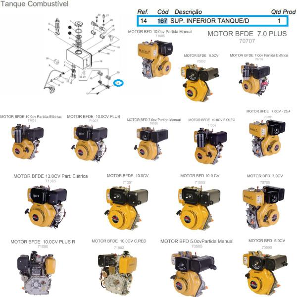 Imagem de Suporte Inferior Tanque P/Motor BFD(E) 10.0cv Diesel Buffalo