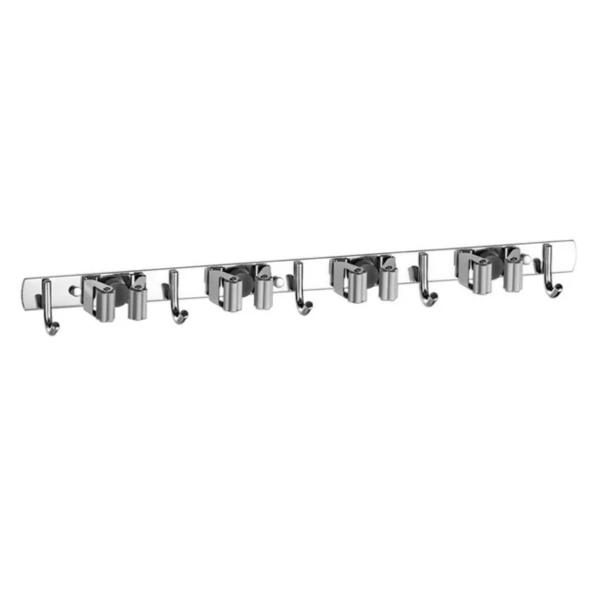 Suporte Inox Multiuso De Parede Gancho Para Vassoura Rodo Pá - Neowin Imagem de Suporte Inox Multiuso De Parede Gancho Para Vassoura Rodo Pá