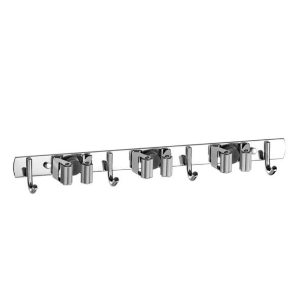 Suporte Inox Multiuso De Parede Gancho Para Vassoura Rodo Pá - Neowin Imagem de Suporte Inox Multiuso De Parede Gancho Para Vassoura Rodo Pá